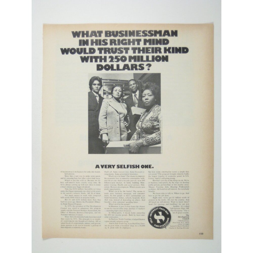 1972 Vintage Advertisement Print Businessman 250 Million Dollars